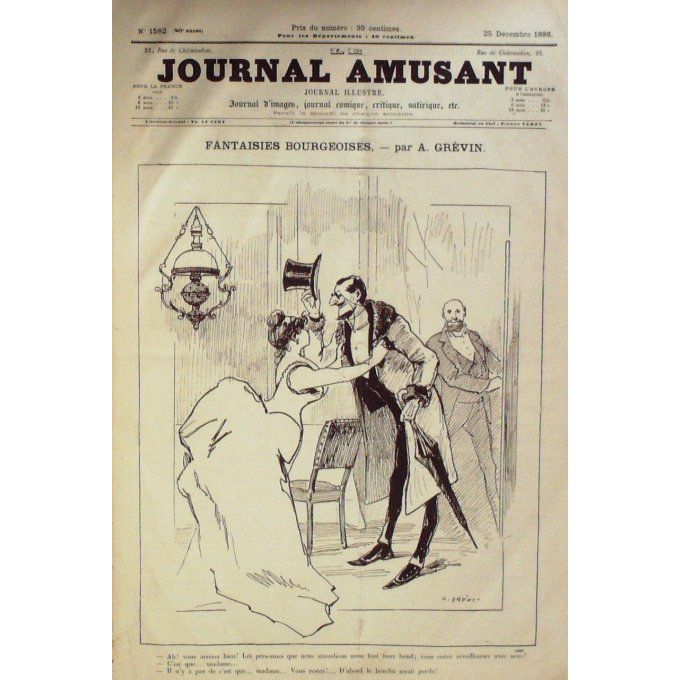 Le Journal amusant 1886 n° 1582 VOLAPUCK REVUE HENRIOT HIPPODROME HENRIOT CHRISTMAS