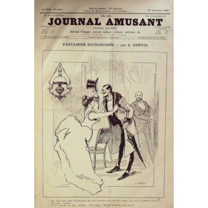 Le Journal amusant 1886 n° 1582 VOLAPUCK REVUE HENRIOT HIPPODROME HENRIOT CHRISTMAS