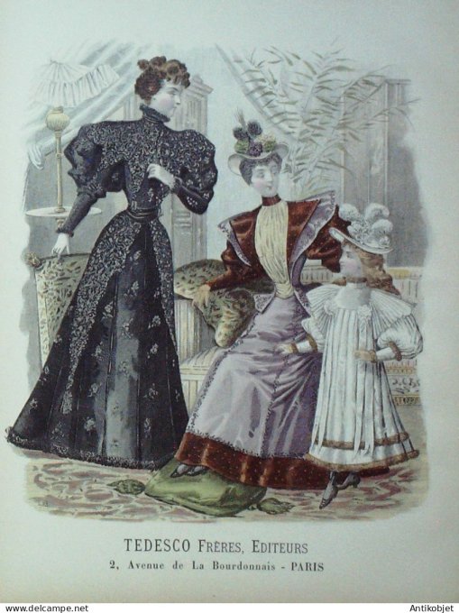 Gravure de mode Magasin pour famille 1907 n°213 Gd format