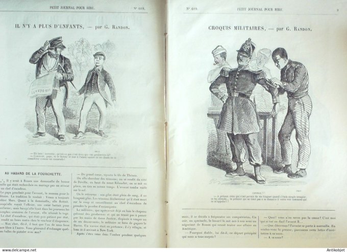 Petit journal pour Rire 1867 # 619 Croquis militaires Randon
