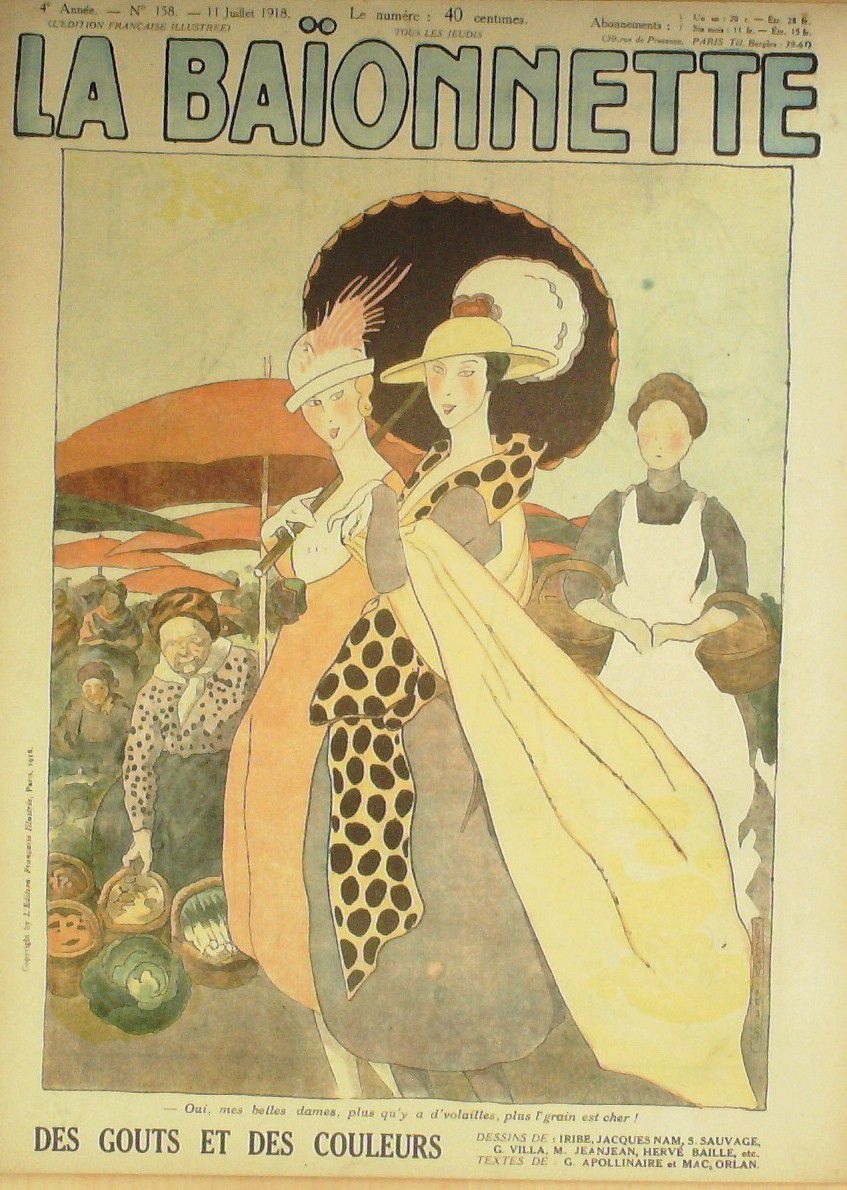 La Baïonnette 1918 n°158 (Des gouts et des couleurs) NAM SAUVAGE JEANJEAN IRIBE BAILLE