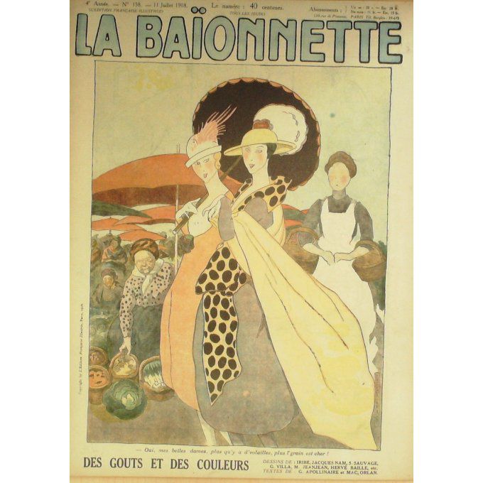 La Baïonnette 1918 n°158 (Des gouts et des couleurs) NAM SAUVAGE JEANJEAN IRIBE BAILLE