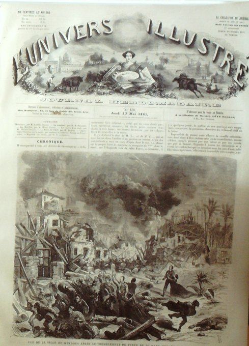 L'Univers illustré 1861 # 158 Mendoza séisme Crau d'Hyères (83) Wilkie Collins Jacques, Reynolds