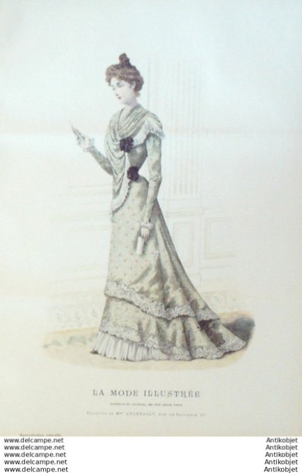 Gravure Mode illustree 1899 # 24 (Old Fashion plate) rare