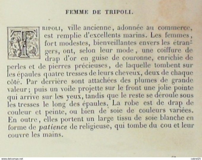 Lybie TRIPOLI Villageoise 1859