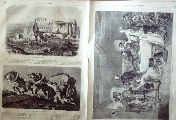 L'Univers illustré 1861 # 159 Kabylie berger des plateaux Balbek ruines  charretier Normand