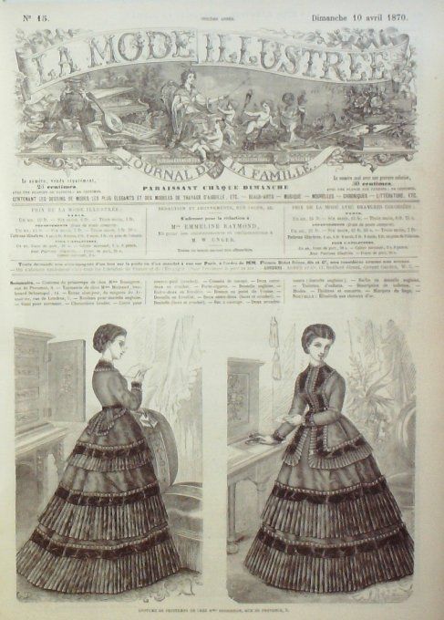 Journal Mode illustrée 1870 # 15 Costume de printemps 