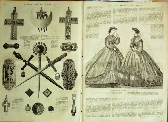 Journal Mode illustrée 1865 # 15 Broderie sur tulle