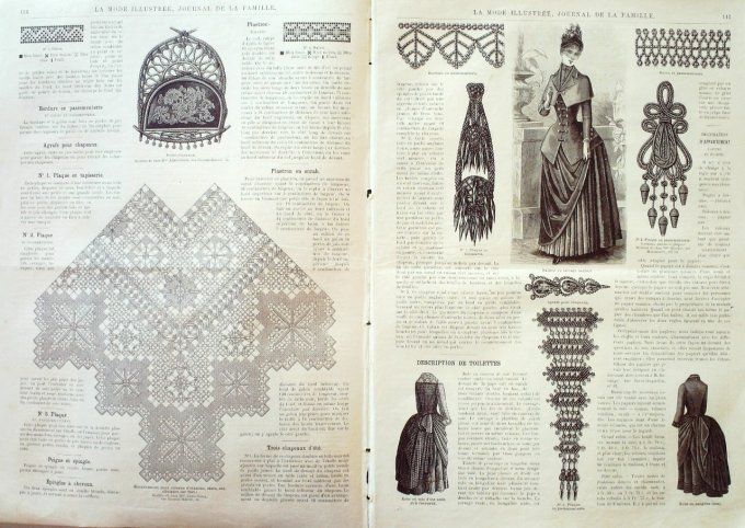 Journal Mode illustrée 1887 # 15 Robes fillette en sanglier
