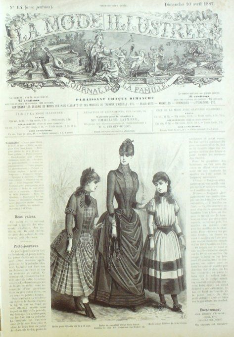 Journal Mode illustrée 1887 # 15 Robes fillette en sanglier