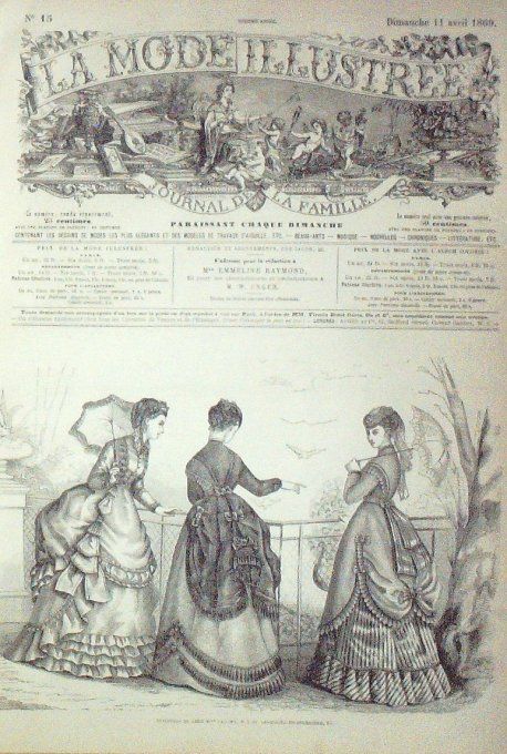 Journal Mode illustrée 1869 # 15 Toilettes de promenade