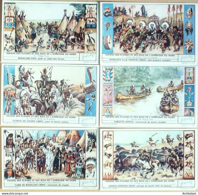 Chromo Liebig Sang 1641 Indiens des plaines d'Amerique Nord (1956)