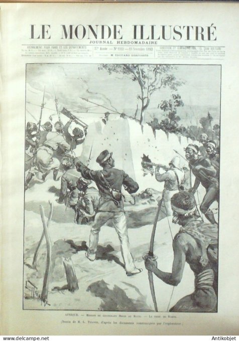 Le Monde illustré 1893 n°1912 Siam Chataboum Espagne Santander catatostrophe Bénin Gogomey