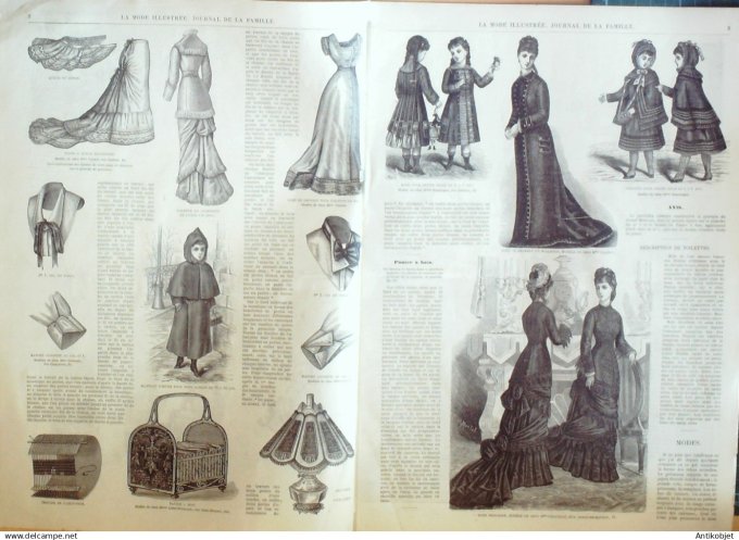 La Mode illustrée journal + gravure associée 1878 #  1