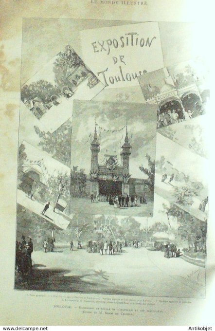 Le Monde illustré 1887 n°1586 Toulouse (31) Reichshoffen (67) Tour Eiffel