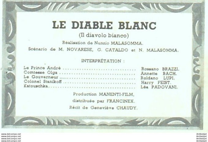 Le diable blanc Roldano Lupi Léa Padovani Rossano Brazzi