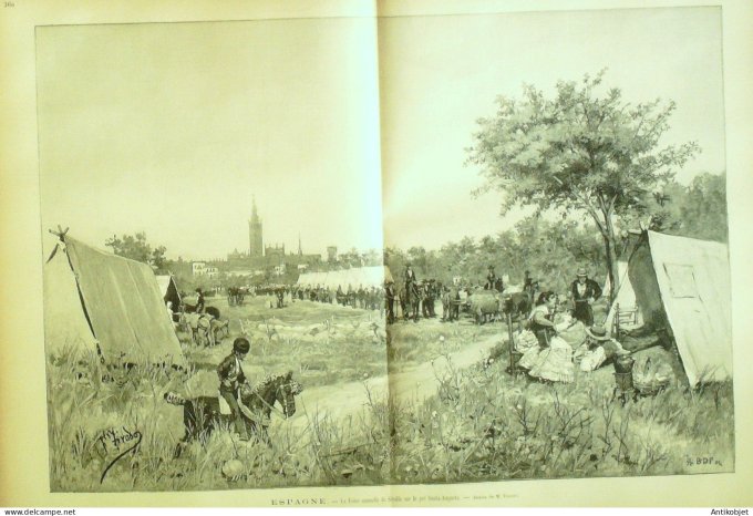 Le Monde illustré 1884 n°1419 Séville pré Santa-Augusta Montpellier (34) abbé Fabre