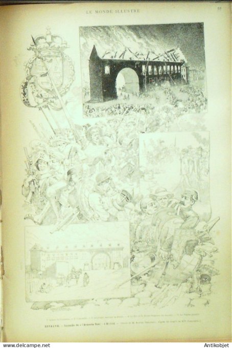 Le Monde illustré 1884 n°1427 Pays-Bas Reine Varsovie Vistule Madrid Armeria Rea
