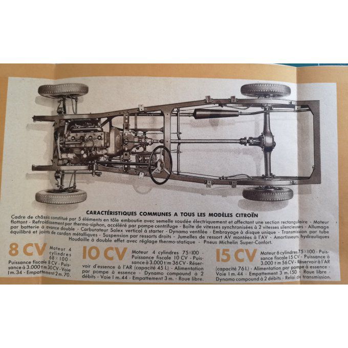Catalogue CITROEN 8-10-15cv moteur flottant 1930