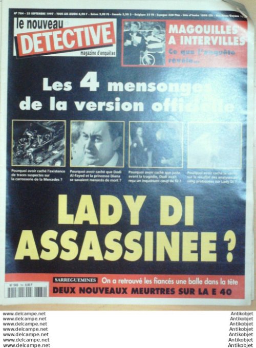 Détective 1997 # 784 Puy-du-fou Sarreguemines Lille Hyères Liévin Nanterre
