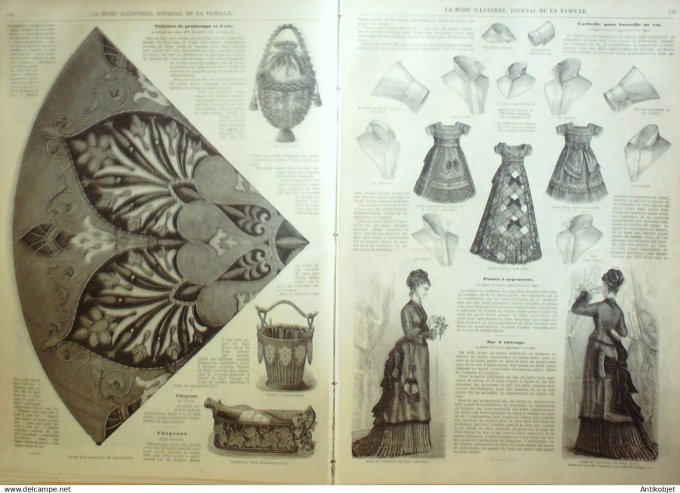 La Mode illustrée journal + gravure associée 1876 # 17