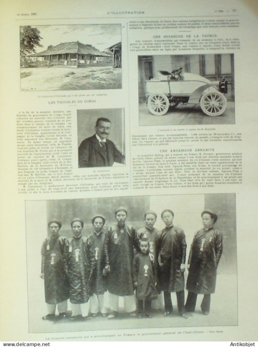 L'illustration 1902 n°3086 Chine Tonkin Haïphong annamites Bruxelles émeutes Jules Dalou