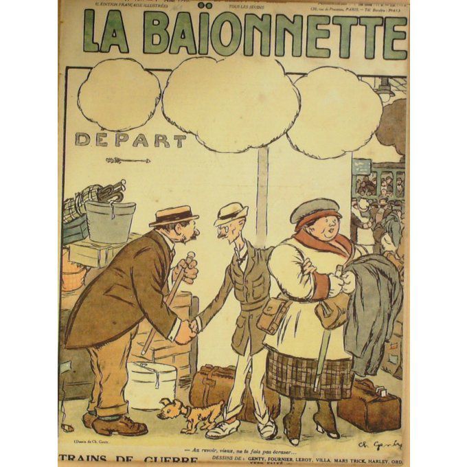 La Baïonnette 1918 n°161 (Trains de guerre) VILLA HARLEY HASS FALKE FOURNIER QUINT