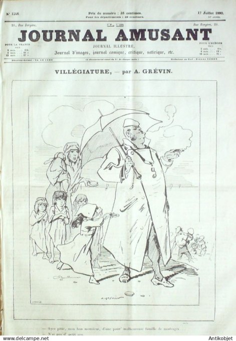 Le Journal Amusant 1880 # 1246 Paris aux courses par Mars