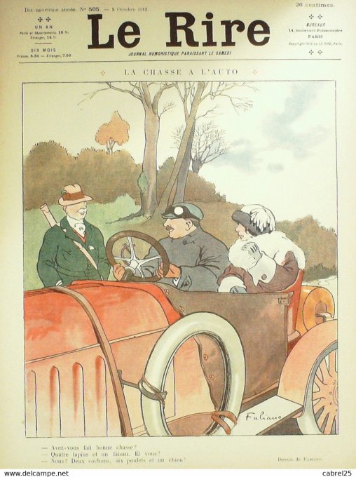 Le Rire 1912 n°505 Fabiano Le Petit Falké Florès Radiguet Guillaume Vallée Burret