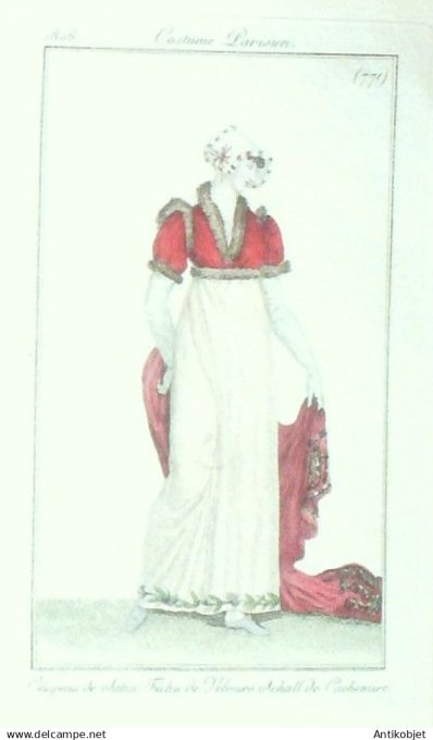 Costume Parisien 1806 # 771 (eau forte) Schall de Cachemire