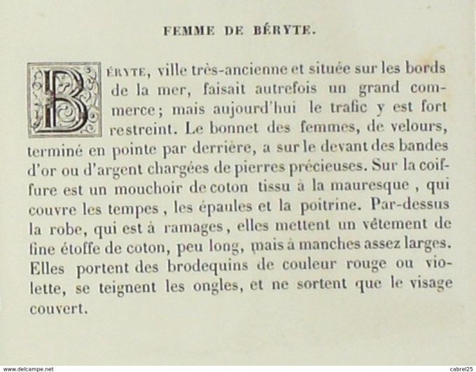 Liban BERYTE femme libanaise 1859