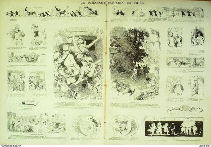 La Caricature 1880 #  31 Dimanche parisien Trick Robida Quidam