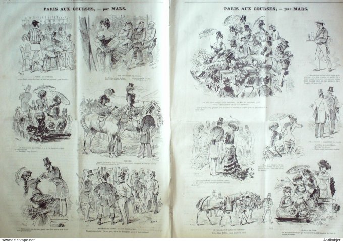 Le Journal Amusant 1880 # 1246 Paris aux courses par Mars