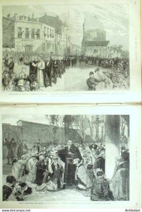 Le Monde illustré 1880 n°1232 Marseille (13) Assassinat Marat  Charlotte Corday