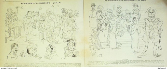 La Caricature 1882 #120 Mam"zelle Gavroche Caran d'Ache Esquisses maritimes Gino