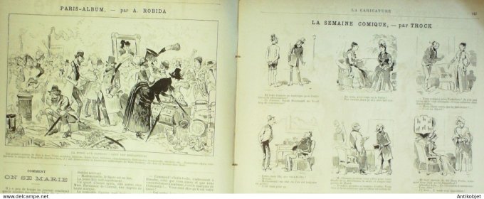 La Caricature 1886 #331 Les chambres Caran d'Ache drame Trock Avenir Robida