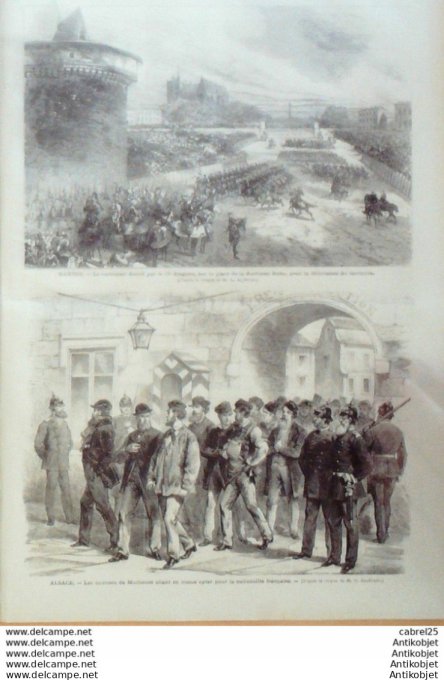 Le Monde illustré 1872 n°786 Espagne Tarragona Guipuzcoa Algérie Oran Mulhouse (68) Nantes (44) Ital