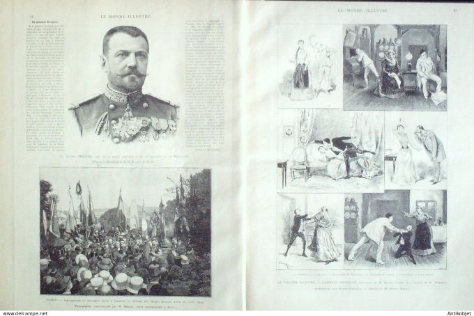 Le Monde illustré 1890 n°1739 Brest (29) Belgique jubilé Léopold II Suisse Fribourg