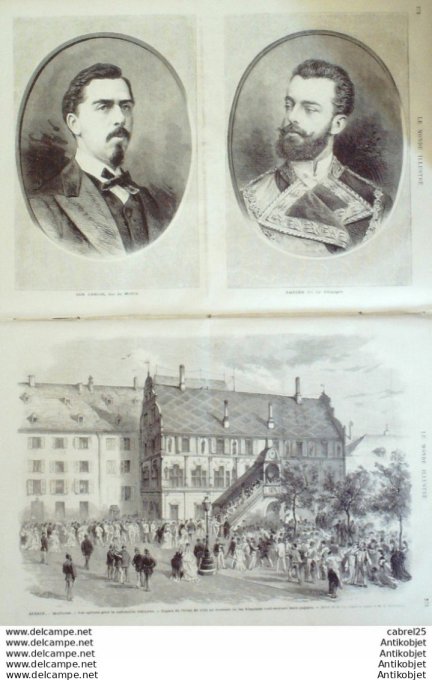 Le Monde illustré 1872 n°786 Espagne Tarragona Guipuzcoa Algérie Oran Mulhouse (68) Nantes (44) Ital