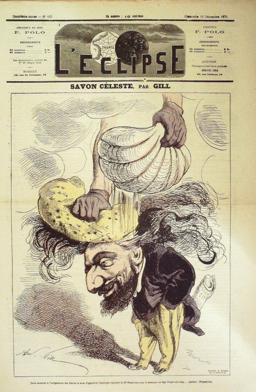 L'Eclipse 1871 n°163 SAVON CELESTE André GILL