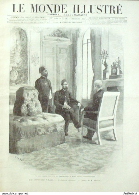 Le Monde illustré 1893 n°1907 Empire ottoman Essad-Pacha Got Doyen Comédie française