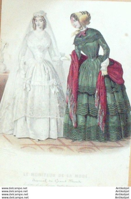 Gravure Mode Le Moniteur 1848 # 16 (Old Fashion plate)