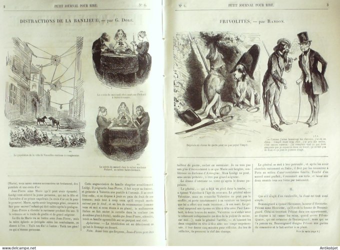 Petit journal pour Rire 1856 #   6 Distractions de la banlieue Gustave Dore