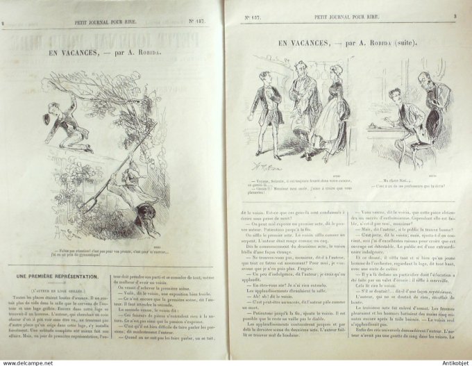 Petit journal pour Rire 1868 #  157 Au bord de l'eau Lafosse