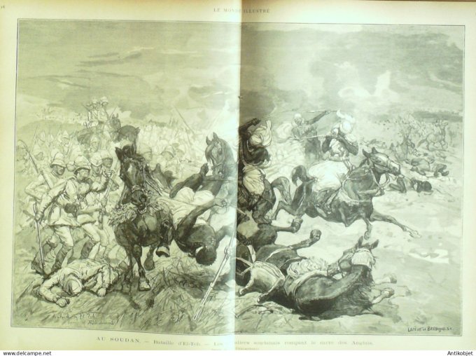 Le Monde illustré 1884 n°1410 Sapho opéra Soudan  Bataille d'El-Teb Tonkin expéditionn