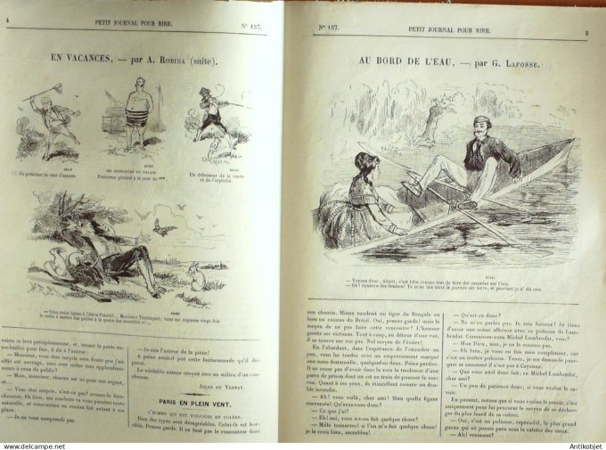 Petit journal pour Rire 1868 #  157 Au bord de l'eau Lafosse