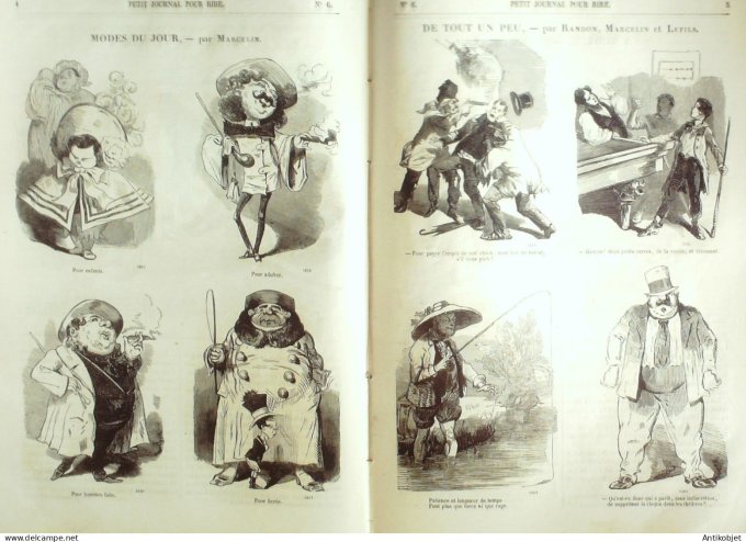 Petit journal pour Rire 1856 #   6 Distractions de la banlieue Gustave Dore