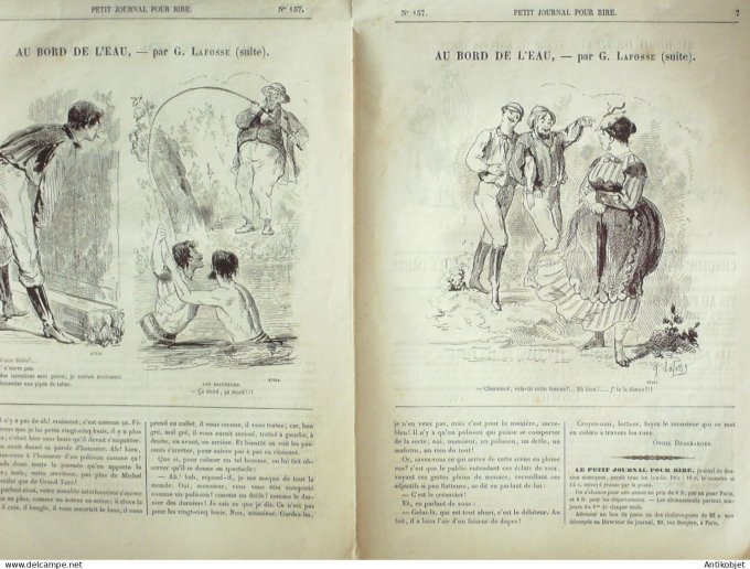 Petit journal pour Rire 1868 #  157 Au bord de l'eau Lafosse
