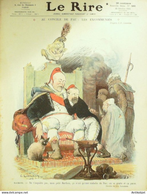 Le Rire 1913-10-25 # 560 Journal humoristique Ed.Originale Concile de Pau