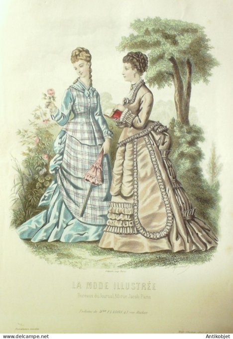 Gravure Mode illustree 1875 # 25 (Old Fashion plate)